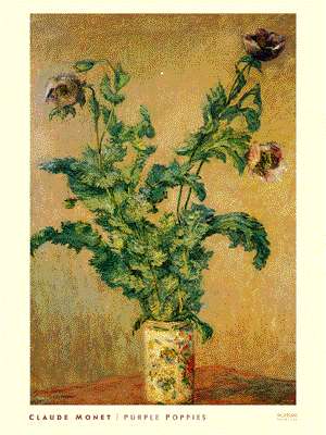 Vase of poppies by monet